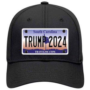 Trump 2024 South Carolina Metal on Cotton Velcro Hat - Black